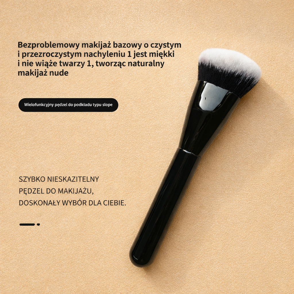 Skośny pędzel do podkładu i bronzera