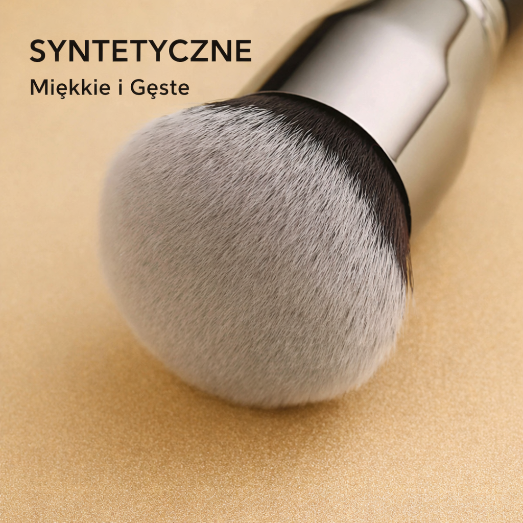 Czarny pędzel do podkładu – gęste włosie syntetyczne