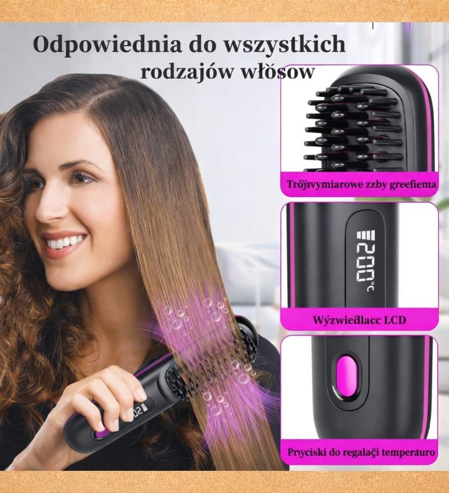 Bezprzewodowa szczotka prostująca | USB