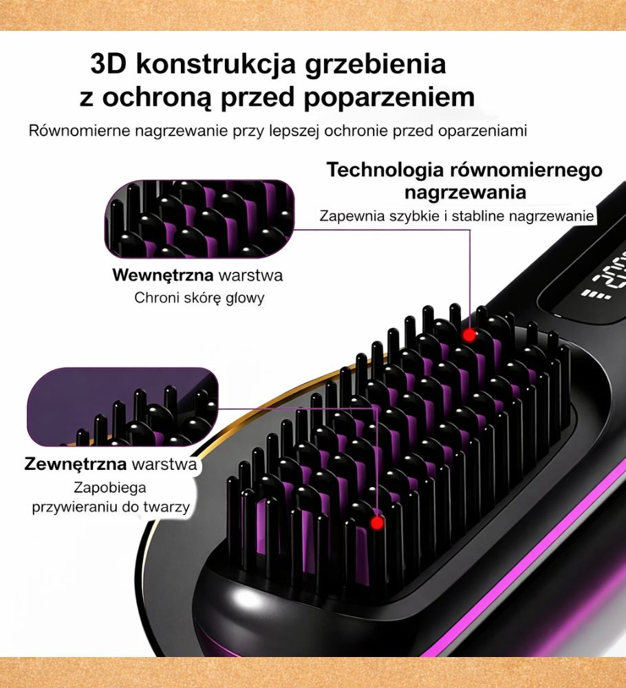 Bezprzewodowa szczotka prostująca | USB